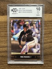 Mike Mussina Rookie 1991 Leaf Gold Leaf Rookies Beckett 10 Baltimore Orioles