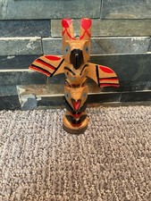 Vintage Hand Carved Wood Totem Pole 6.5 