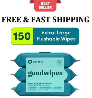 #ad Goodwipes Flushable amp; Biodegradable Wipes with Botanicals Shea Coco3 Packs $9.27