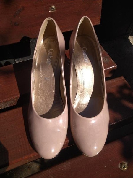 Women Gabor Heels Peach Patent Leather 38.5