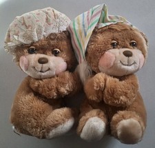 Vintage Fisher-Price Sleepy Time Teddy Bears Boy Girl 1985 Plush