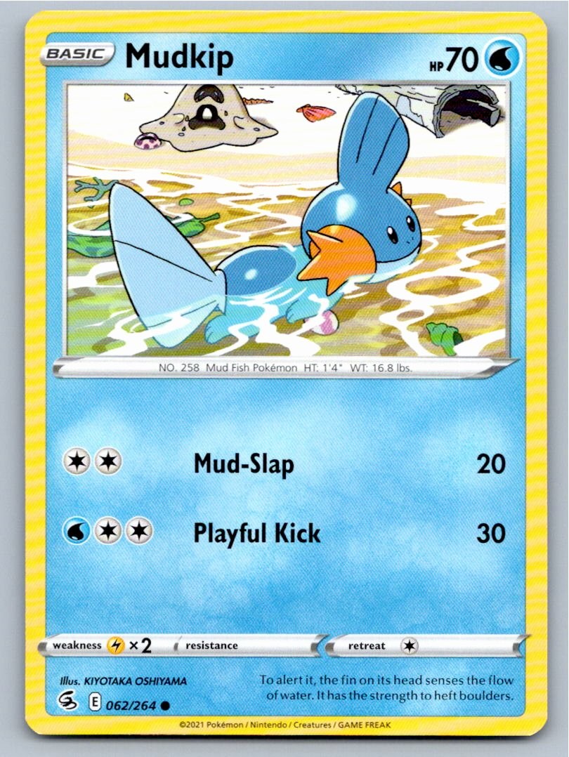 2021 POKEMON MUDKIP FUSION STRIKE 062/264 C NM A59015 FREE S&H
