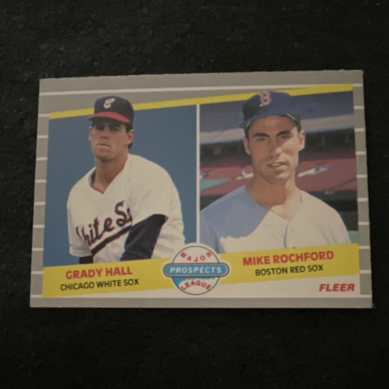 Fleer 1989 Major Prospects Grady Hall Mike Rochford Red Sox White Sox #650 MLB