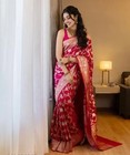Designer Sari Bollywood Bridal Silk Saree South Indian Wedding Unstitch Blouse