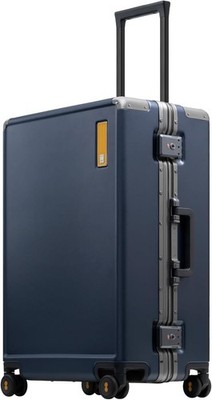 Zipperless Aluminum Frame Luggage 24 Inch TSA Lock Blue