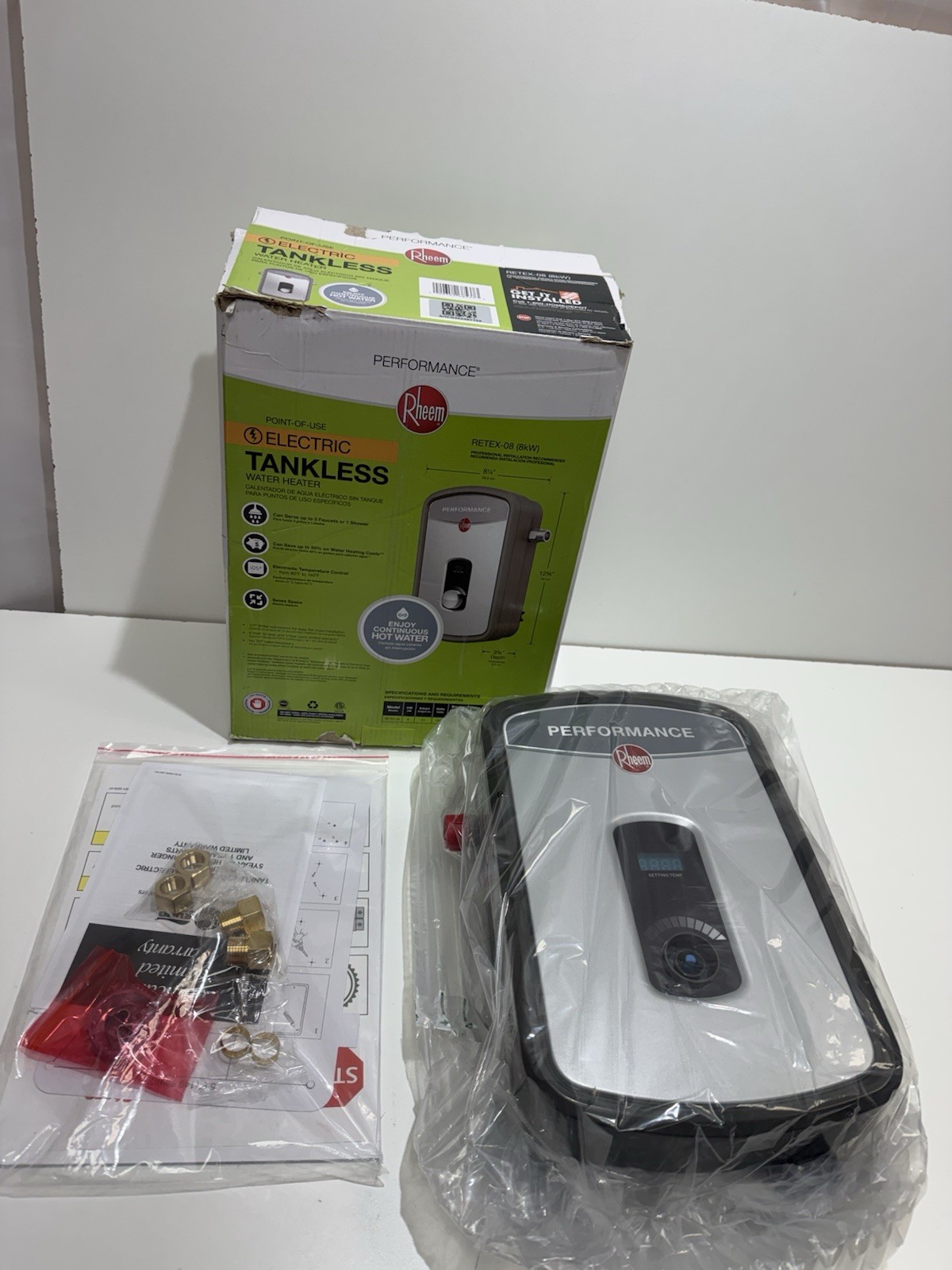 Rheem Performance RETEX-08 Electric Tankless Water Heater 8 