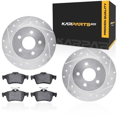 For Ford C-Max 2013-2018 Rotor Set | Drilled and Slotted Rotor | With Brake Pads