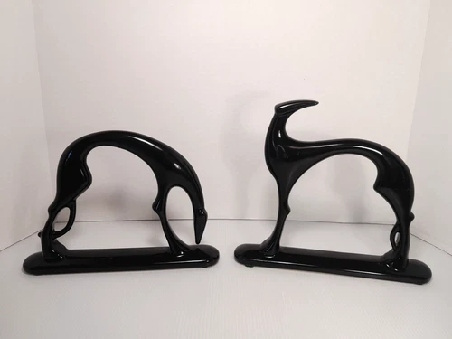 Vtg Royal Haegar Art Deco, Contemporary Greyhounds Whippets Dog Statues Rare