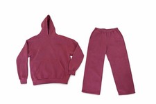 Comfirt Burgundy Fleece Sweatsuit Set Hoodie Pants Women s Size L