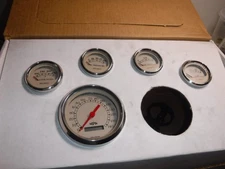 TPI-TECH 5 Gauge Set -MPH + Volts + Water Temp + Fuel Level + Oil Pressure NOS