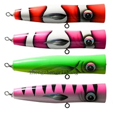 Trolling Wooden GT Popper Trolling Saltwater Big Game Topwater Lure 40g-120g
