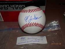 ERIC JENKINS RANGERS ROOKIE LEAGUE AUTOGRAPHED BASEBALL #1