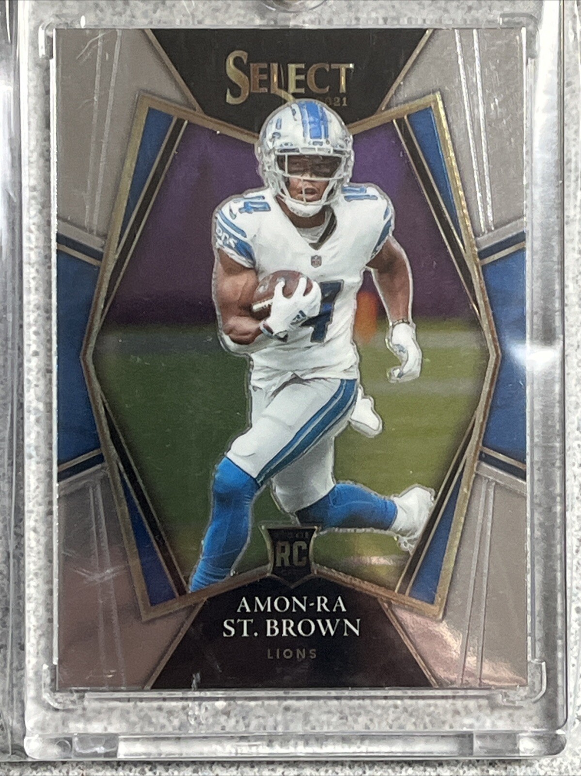 2021 Panini Select - Premier Level Silver Prizm #173 Amon-Ra St. Brown (RC)