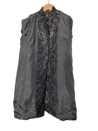 Eileen Fisher Silver Black Tweed Texture Long Jacket Duster Topper Size XS Wool - Picture 5 of 13