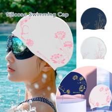 Men Women Silicone 1pcs Swimming Cap Solid Color Hat Long Hair Clean for Adult
