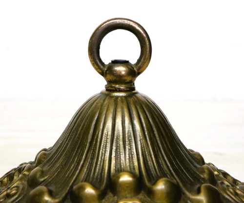 Vintage French Ceiling Rose Bronze Large 16 Cm Diameter Rebuilt Ready To Use - Picture 2 of 9