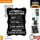 Durable 12" x 8" No Soliciting Sign with Humorous Message for Home & Office