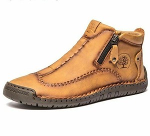 Botas cortas de cuero para hombre Primavera Otoño Zapatos planos con  cordones | eBay