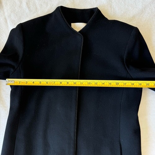 Fleurette Loro Piana schwarz City klassischer Wollmantel/Trench Größe 10P - Bild 10 von 13