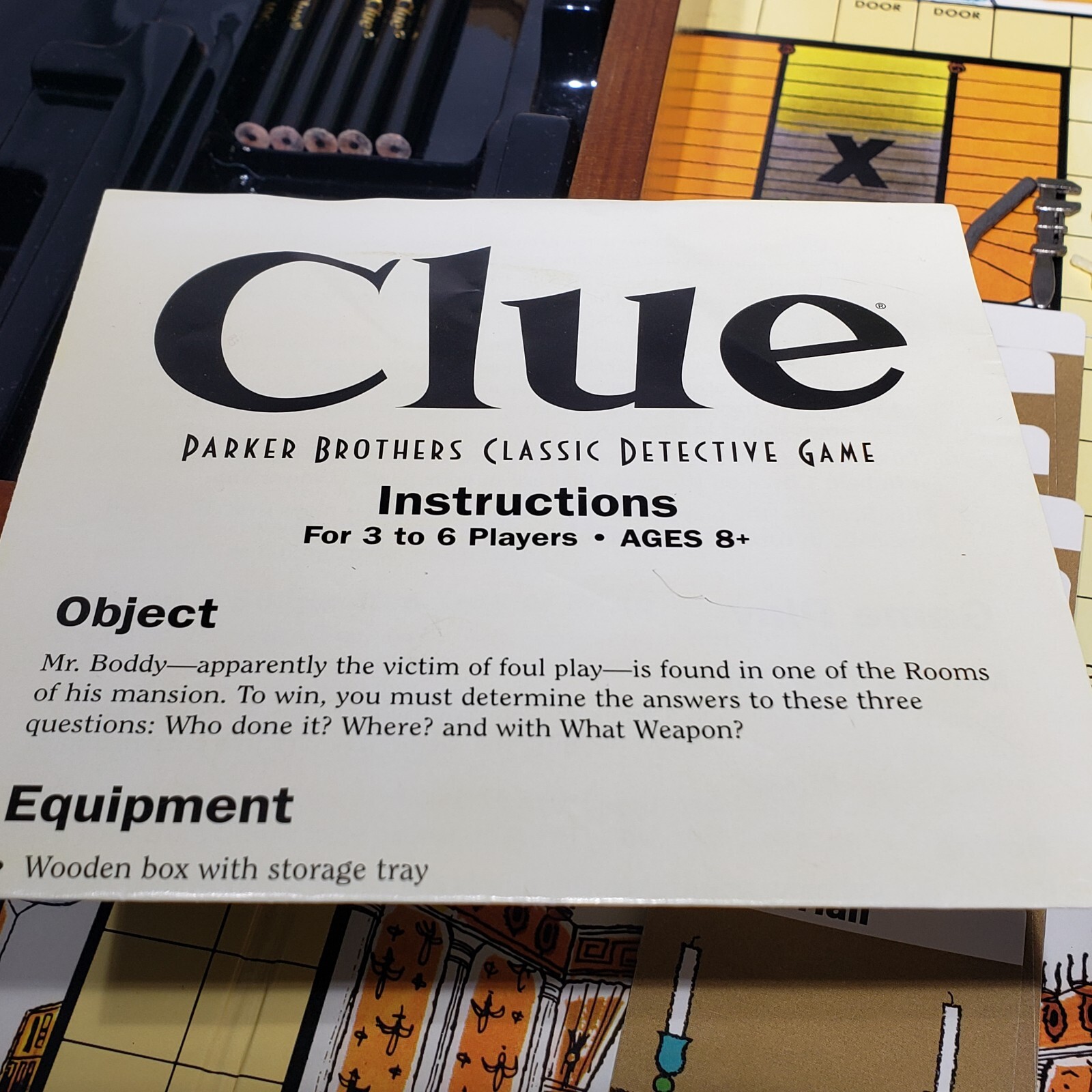 Clue Vintage Game Collection Wooden Box Bookshelf Book Game Parker Brothers