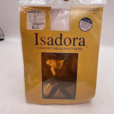 Isadora Sheer Pantyhose Color White Size A Style# 4050 NOS