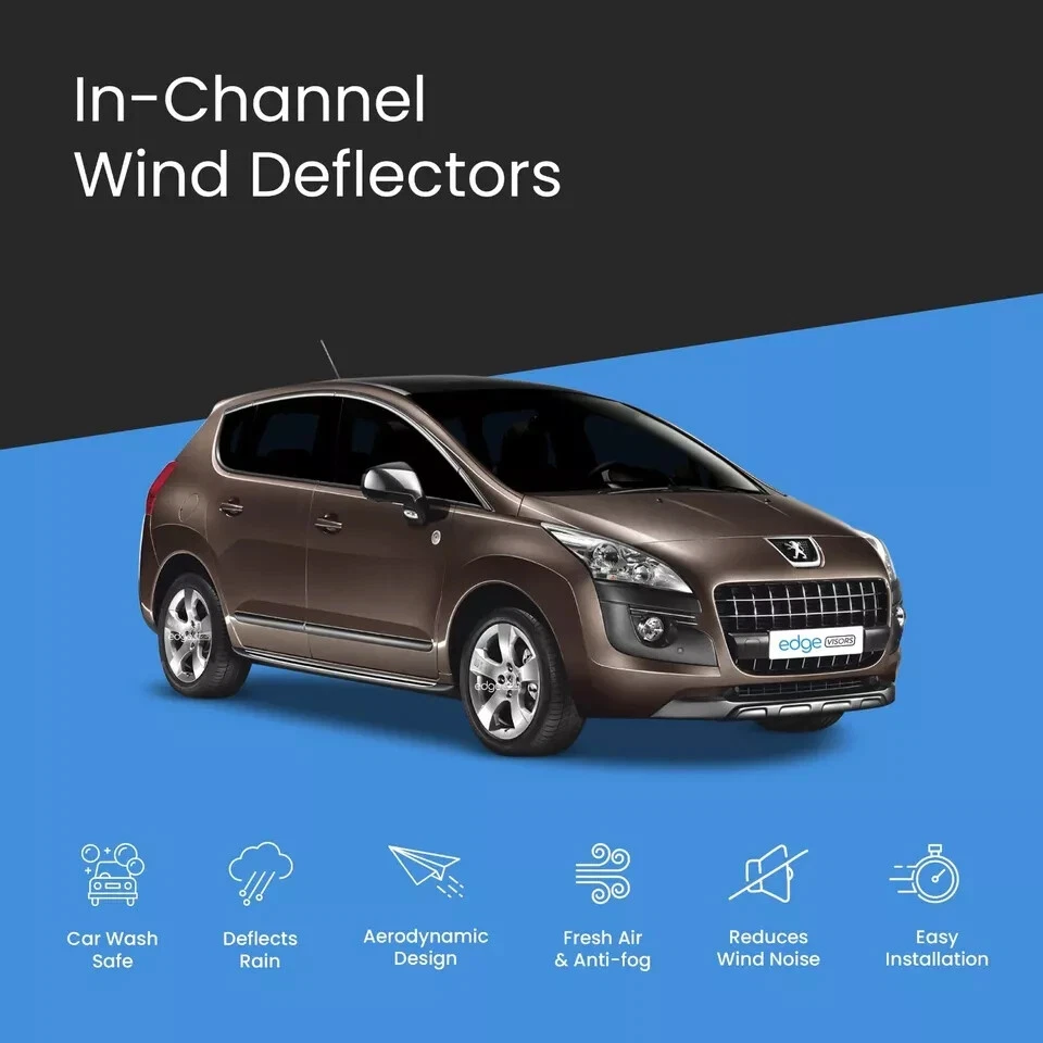 Deflectores de viento tintados Peugeot 3008 MK1 2008-2016 5 puertas hatchback/SUV 4 piezas Foto 3 de 4