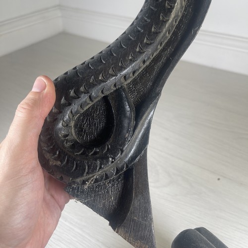 ¿Dragones de madera antiguos de sillón? ¿Serpientes Negras Orientales? Interesante - Imagen 4 de 10