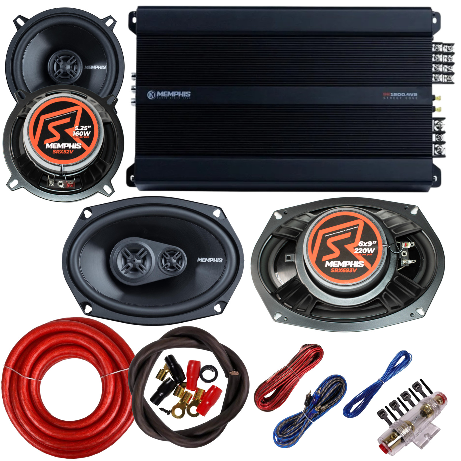 + 4ch Amp Kit Car Bundle