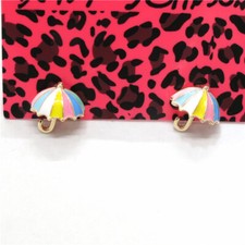 Cute Colored Enamel Rainbow Umbrella Fashion Women Stand Jewelry Earrings