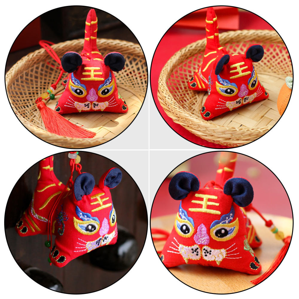 Embroidered Tiger Sachet Dollar Tree Bags Embroidery Pendant Cotton