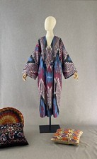 Uzbek ikat chapan/Cotton jacket/Boho ikat coat/Ethnic abaya cape/Tribal kimono