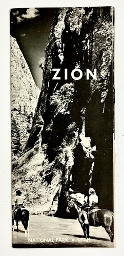 1963 Zion National Park Utah Vintage Interior Department Travel Brochure Guide