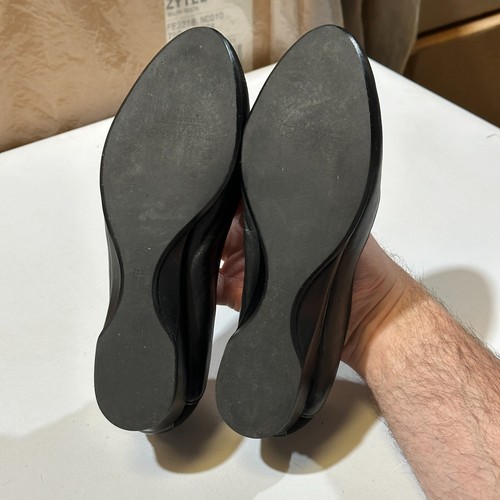Taryn Rose Felicity Womens Ballet Flats Wedge 7.5 M Black Fabric Leather Round - Picture 4 of 5