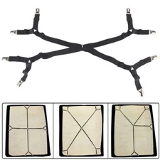 Crisscross Adjustable Bed Fitted Sheet Straps Suspenders Gripper Fastener USA