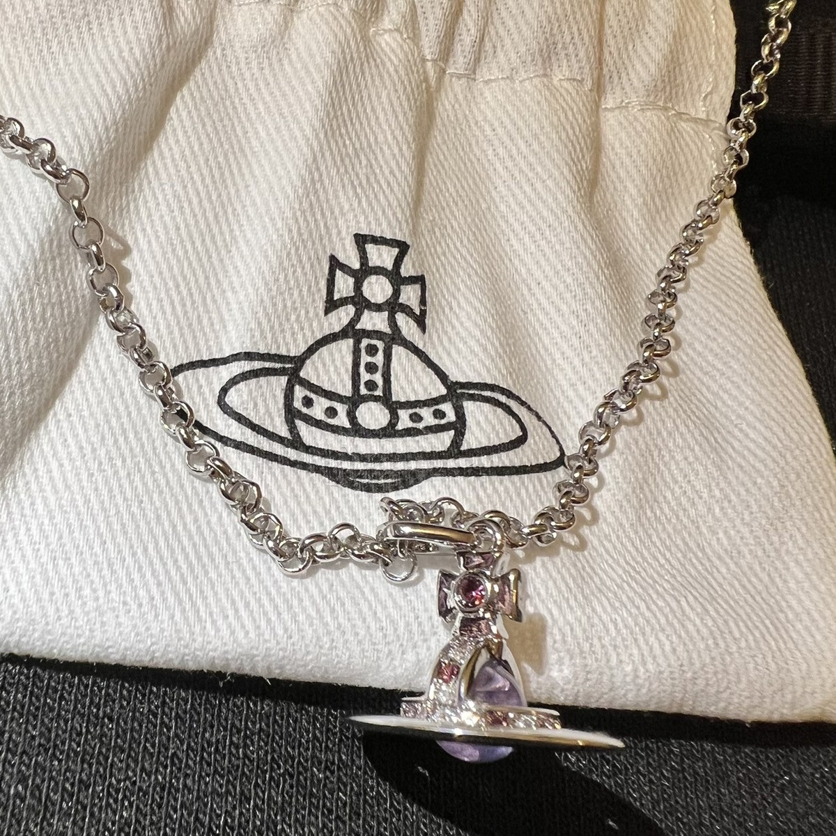 Vivienne Westwood Petite Mini Tiny Purple Silver Clear 3D Vivienne Westwood Petite Mini Tiny Purple Silver Clear 3D