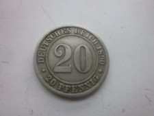 41065 20 Pfennig 1890 D deutsches Reich sehr gut