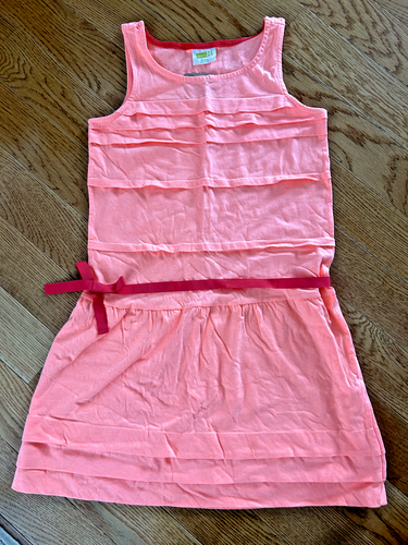 Crazy 8 Girls Youth 14 Sundress Coral Peach Solid Color Tie - 第 1/5 張圖片