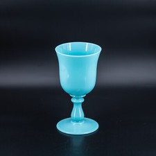 7" French opaline glass blue goblet PORTIEUX VALLERYSTHAL