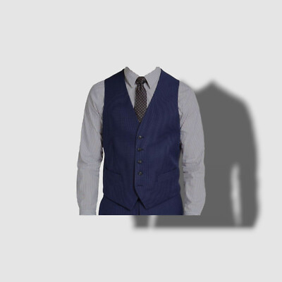 $85 Perry Ellis Portfolio Men's Blue Slim-Fit Stretch Suit Vest