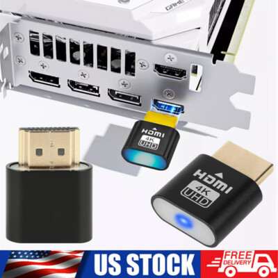 4K HDMI Dummy Plug Virtual Monitor Display Emulator Headless Display Adapter
