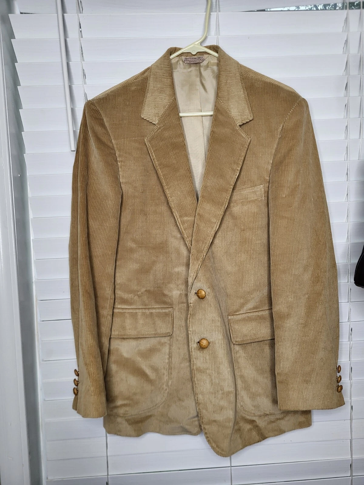 Mens Vintage Corduroy Tan Jacket Sports Coat XL