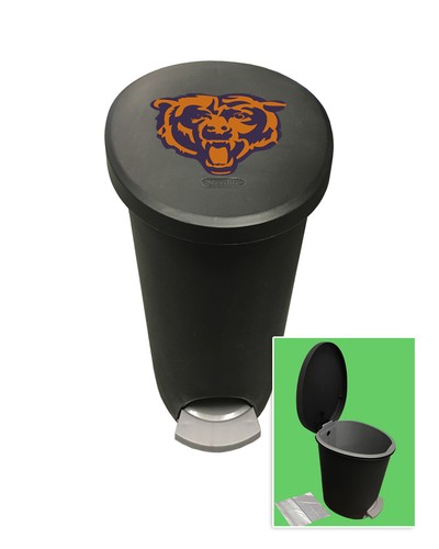NFL Team Logo 2.6 Gallon Gray/Black Plastic Step Trash Can Wastebasket Man Cave - Picture 9 of 44
