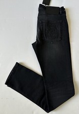 Versace Men  s Black Stretch Stone Washed Denim Jeans Size 32 US 1011835 NWT 950