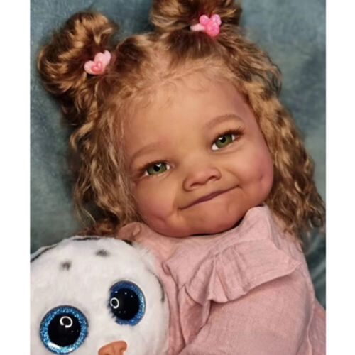 28 Zoll Reborn Baby Puppe fertige schwarze Haut lockiges Haar Kleinkind Mädchen handgefertigt Geschenk - Bild 2 von 5