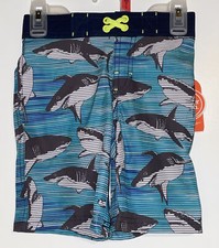Boys Sharks Swim Trunks Size XS 4-5