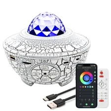 White crackle style led galaxy starry night light projector