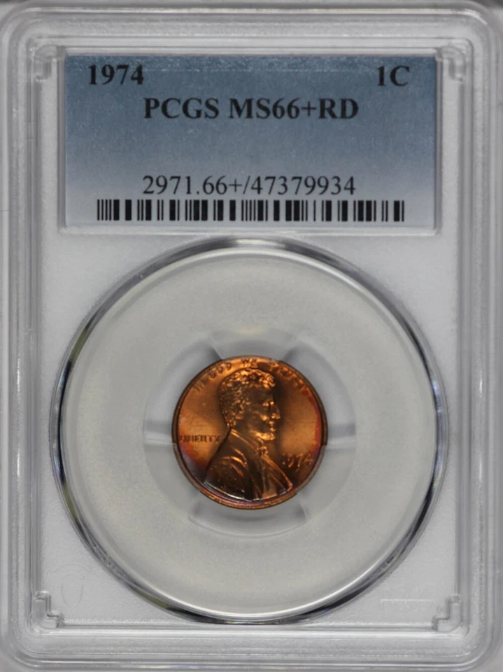 1974 PCGS MS66+RD Rainbow Toned Lincoln Cent 47379934 - Image 3 of 3