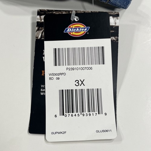 Dickies Denim Work Shirt Men 3XL 100% Cotton Short Sleeve w/ Snap Buttons NEW - Picture 10 of 13