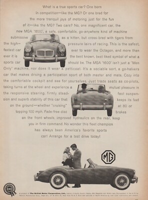 1960 MG MGA 1600 - ''What Is A True Sports Car?'' - BMC - Magazine Print Ad Photo