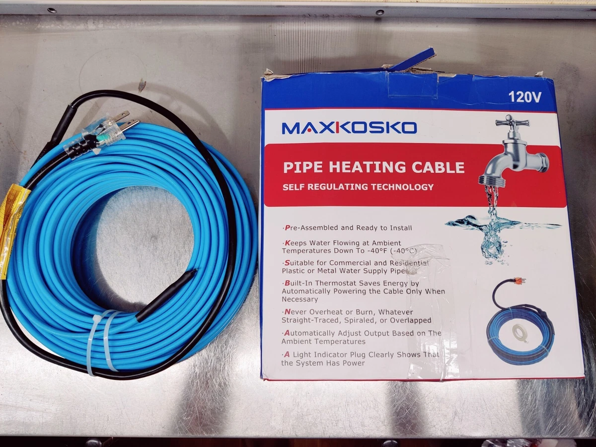 MAXKOSKO Pipe Heat Cable for Pipe Freeze Protection Self-Regulating Pipe  Heating | eBay